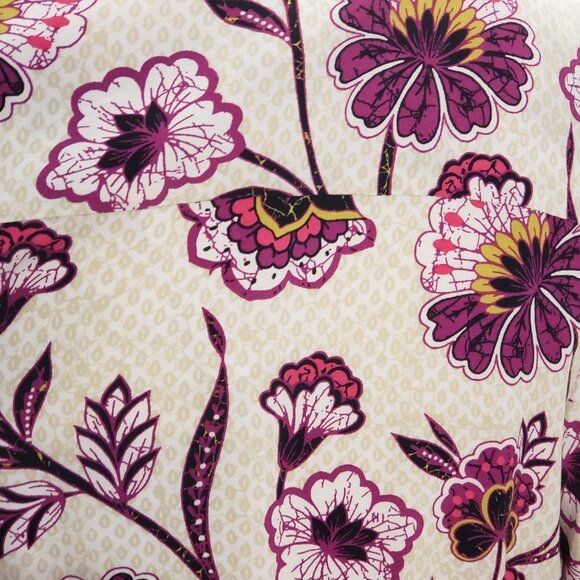 NWT LOFT Womens Long Sleeve Purple & Cream Knee Length Dress Medium - Picture 10 of 10